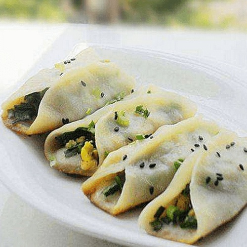 美味的龙利鱼韭菜锅贴