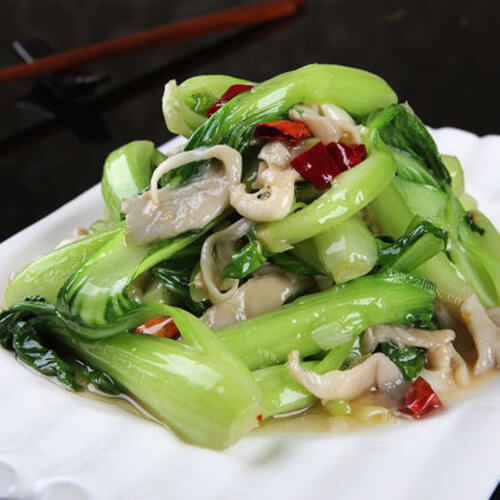 家常青菜炒香菇