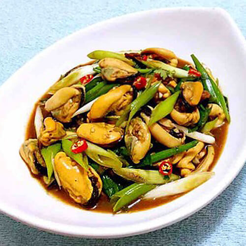 美味的葱伴贻鲜