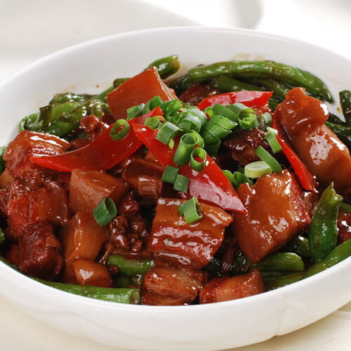 中餐四季豆烧肉