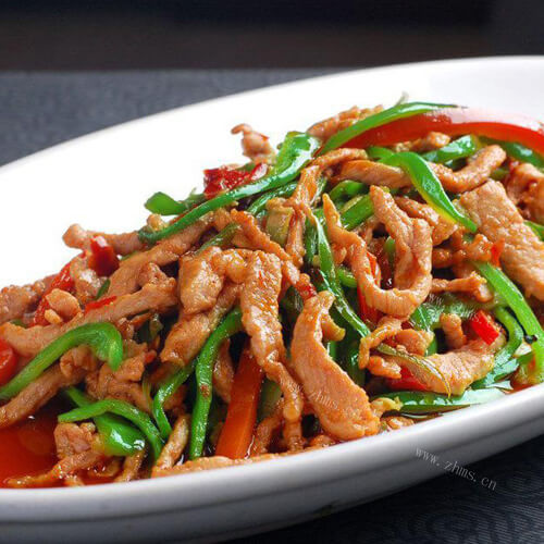 美味的酱爆青椒肉丝