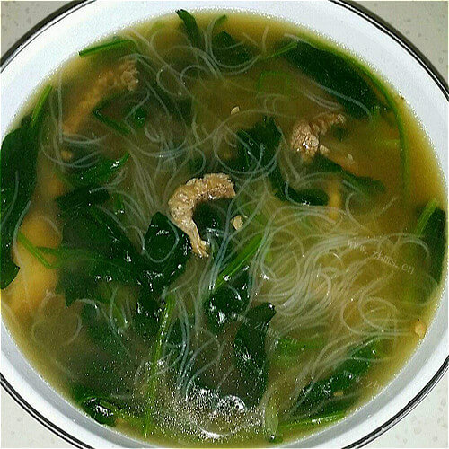 喜欢的菠菜羊肉粉丝汤