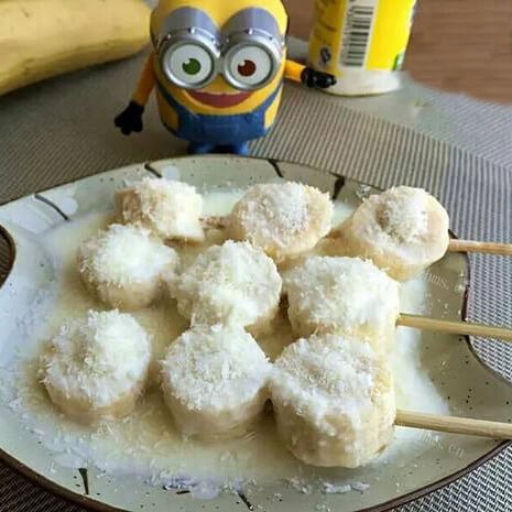 凉爽的冰冻香蕉