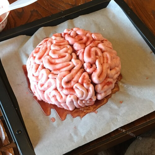 美味万圣节大脑蛋糕