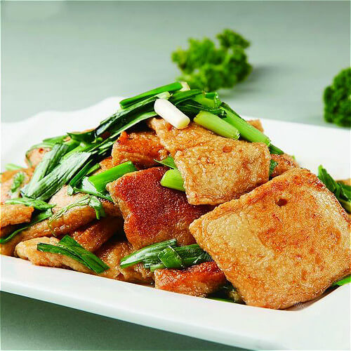 家常蒜苗和煎豆腐的约会