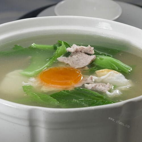 混搭的荷兰豆苗肉片汤