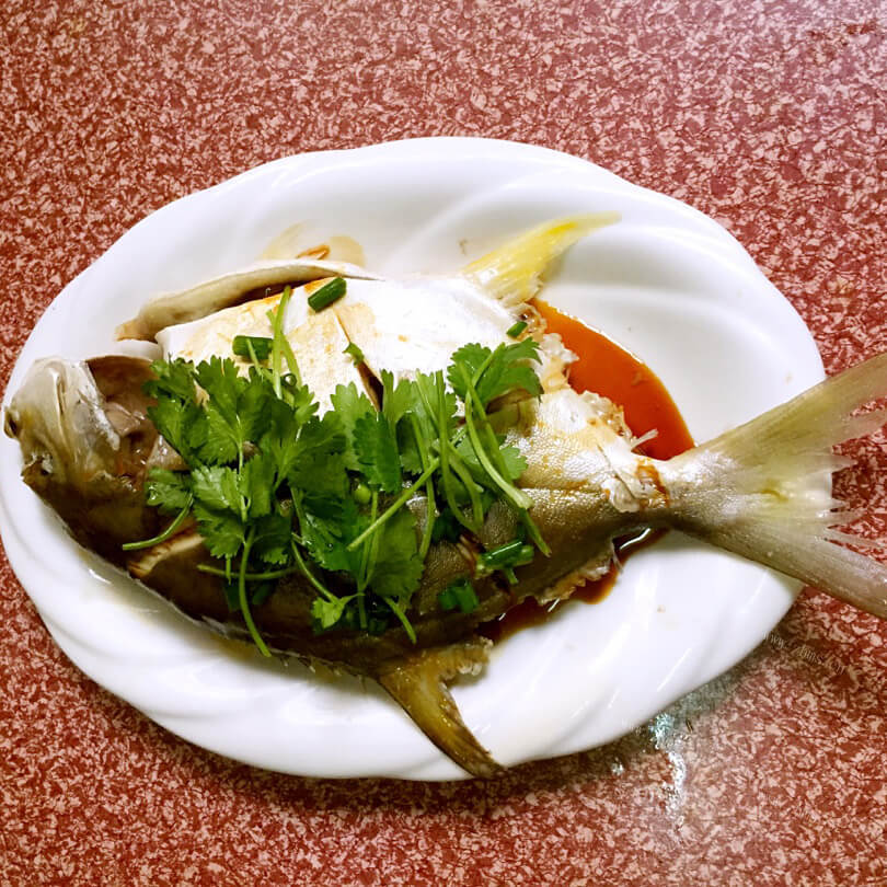 美味的传统粤菜之清蒸金鲳鱼