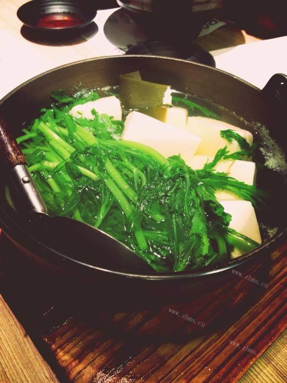 青菜豆腐汤做法图解4)
