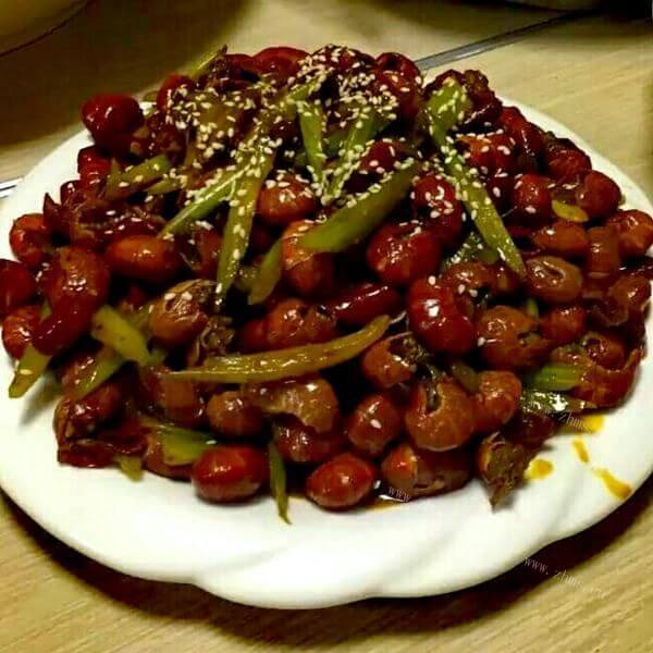 美味的香辣炒虾尾