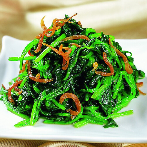 美味又营养的虾米拌菠菜