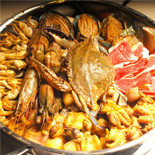 色香味俱全的海鲜汁焖锅