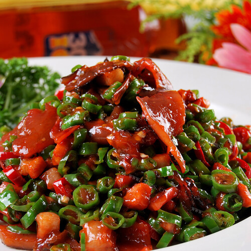 美味的肉沫烧青椒