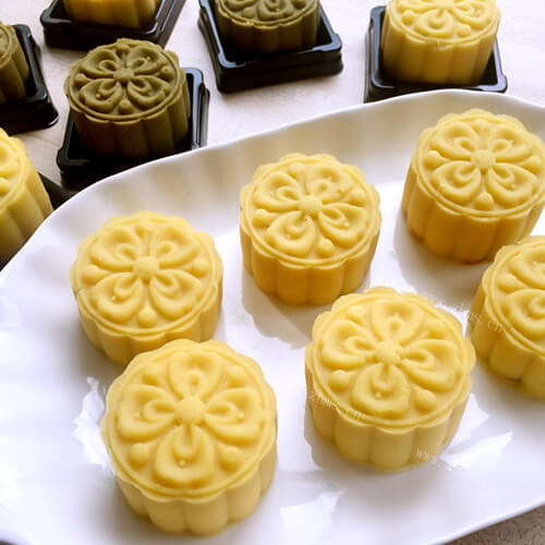清凉甜口豆沙馅绿豆糕