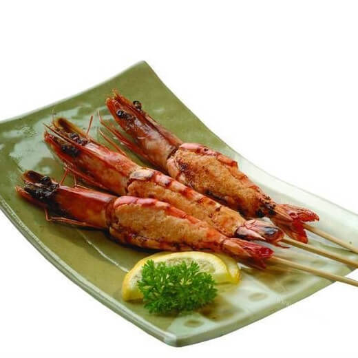 美味的串烤大虾
