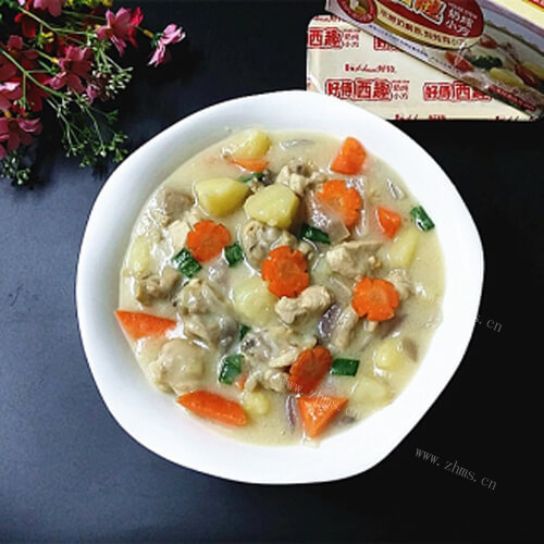 营养多变的彩蔬奶炖鸡腿肉