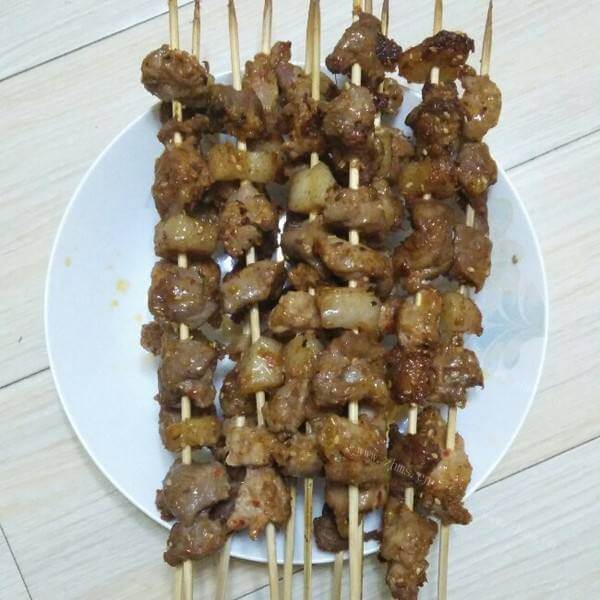 我的孜然猪肉串
