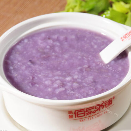 简单的紫薯绿豆粥