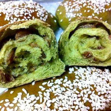 美味抹茶麻薯面包