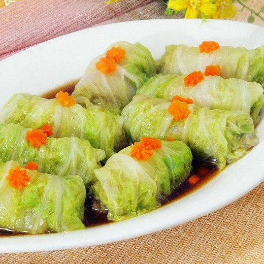 清香蒸白菜卷