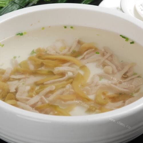 美容养颜紫山药花菇肉丝羹