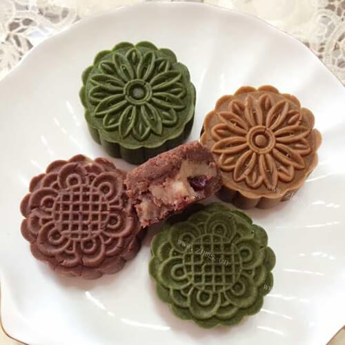健康美味的纯天然桃山皮月饼