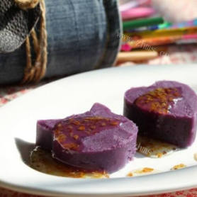 甜美的蜂蜜紫薯糕