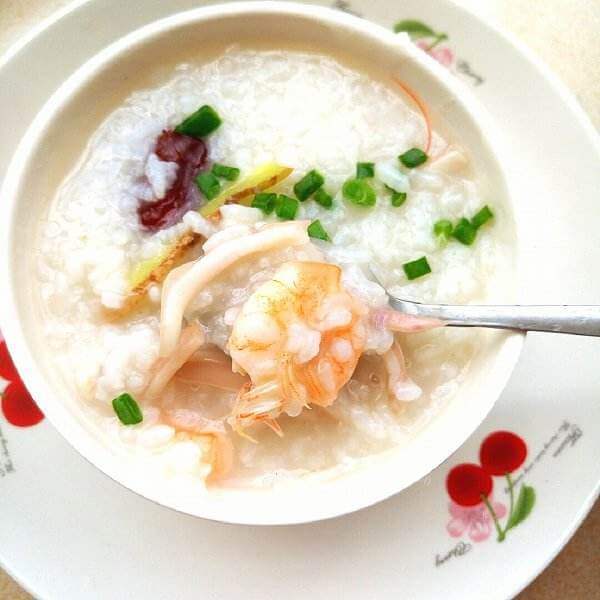 美味鲜虾香菇粥