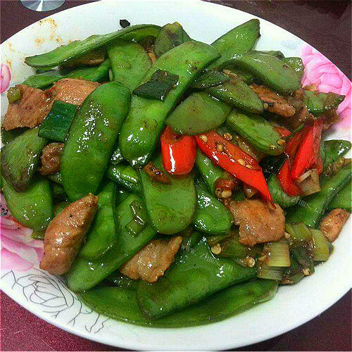 美味的孜香四季豆炒肉