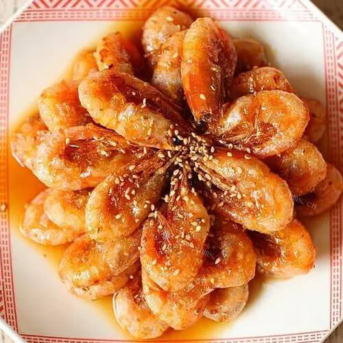 美味的花雕油爆北极虾