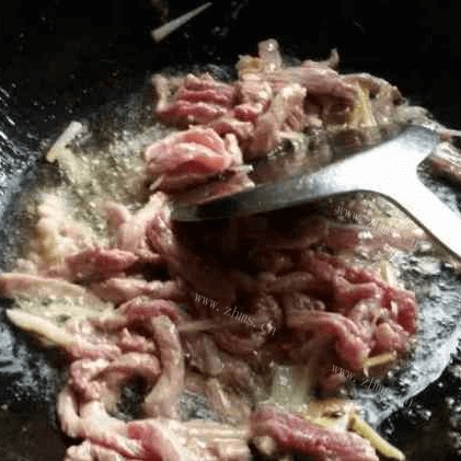 家常菜四季豆炒肉丝做法图解6)