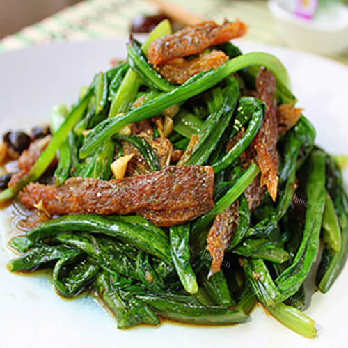 咸香豆豉鲮鱼烧芥蓝