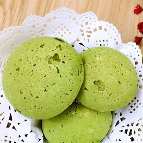 美味的抹茶麻薯面包
