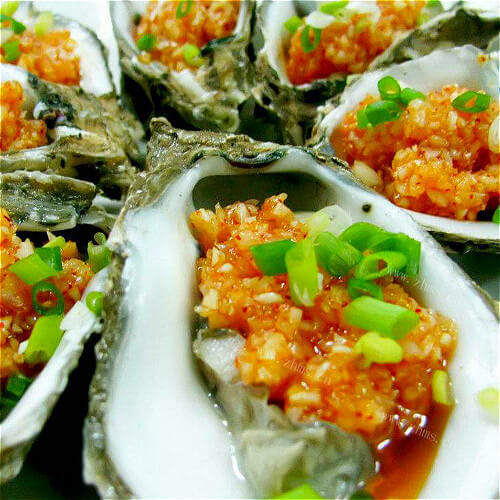 美味的蒜烤海蛎子