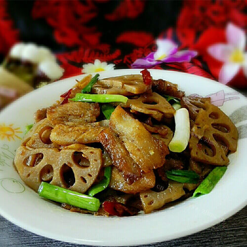 家常卤藕榨菜炒干子 