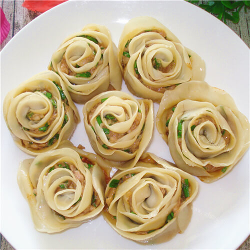 漂亮玫瑰花锅贴