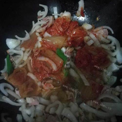 辣白菜炒饭做法图解5)