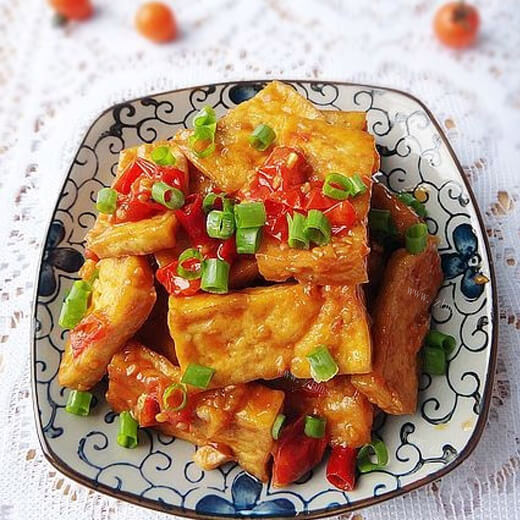 爽口的番茄烧豆腐结