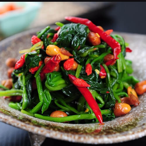 陈醋菠菜花生米