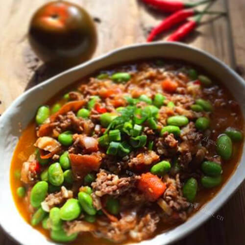 美味肉沫烧毛豆