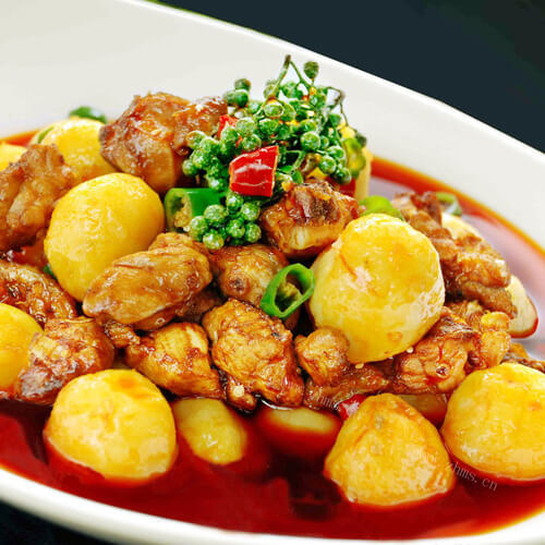 美味的土豆炖鸡块