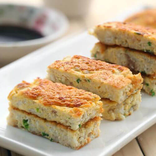 好吃的咸蛋白藕饼