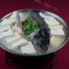美味的食品澳斑鱼头炖豆腐