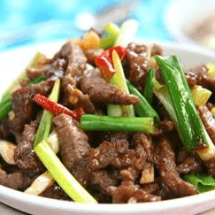 「健康美食」葱爆牛肉