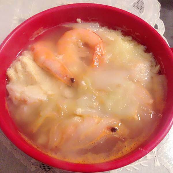 美味的咖喱虾仁白菜