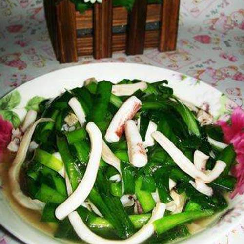 健脾开胃韭菜花素食沙茶酱炒乌