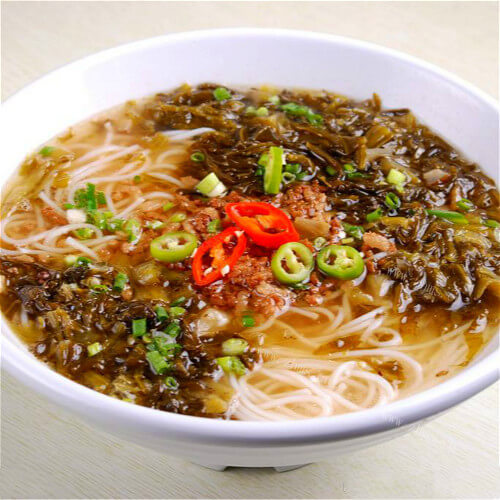 好吃的酸菜肉酱米线