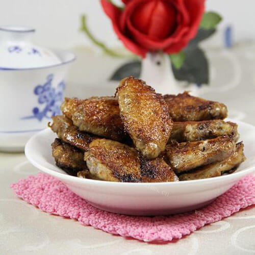 香酥的脆皮无油烤鸡翅根