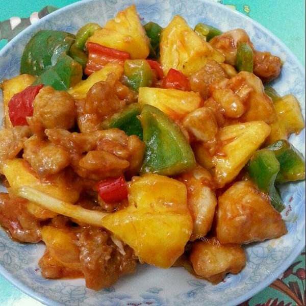 美味的酸甜菠萝鸡丁