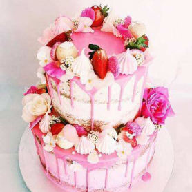 粉色少女蛋糕