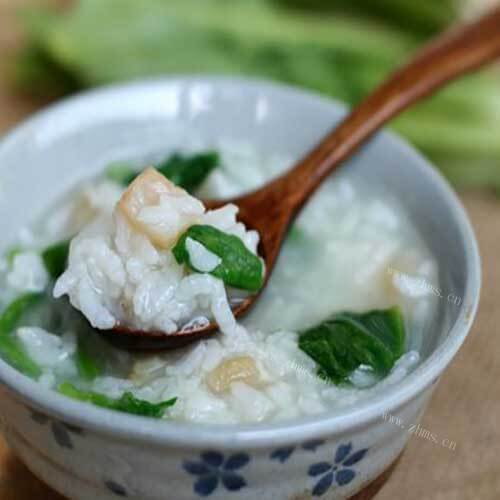 鲜美干贝菠菜粥 